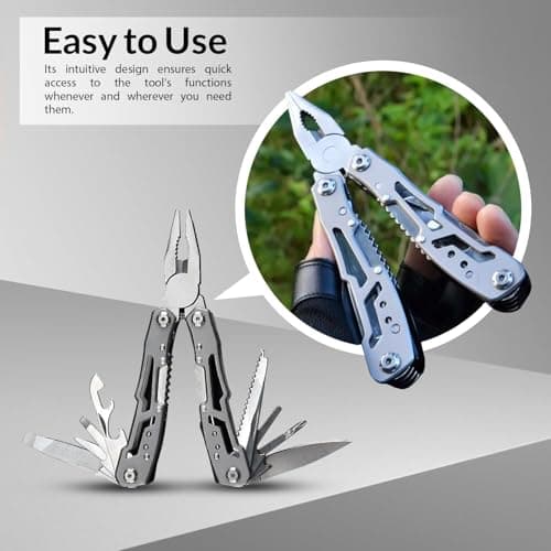 LEVADA PLUS 14-in-1 Multi-Tool with Pliers, Screwdriver, Bottle Opener & More | Durable Stainless Steel Pocket Tool with Nylon Case for Camping, Outdoor, DIY & Everyday Use — view 2