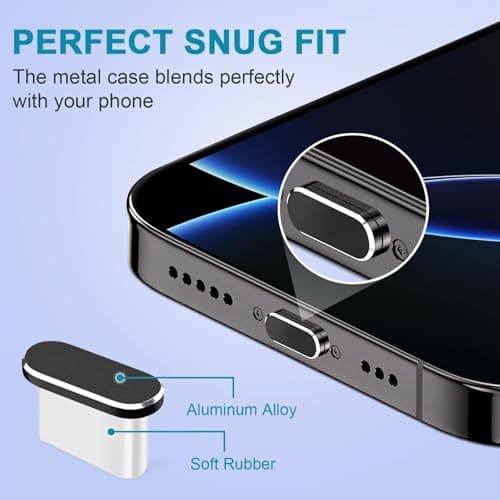 BelleVive 8-Pack USB-C Dust Protection Plugs, Type-C Charging Port Cover, Earphone Speaker Mesh, Dustproof Adhesive Cover, Phone Accessories for iPhone 16/iPhone 15 — view 5