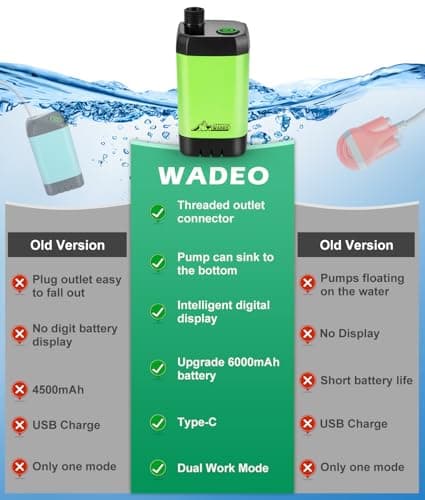 WADEO Portable Camping Shower, [10 Days Runtime] Rechargeable Battery Shower Pump, Outdoor Shower Kit for Beach, Pet, Travel, Car — view 2