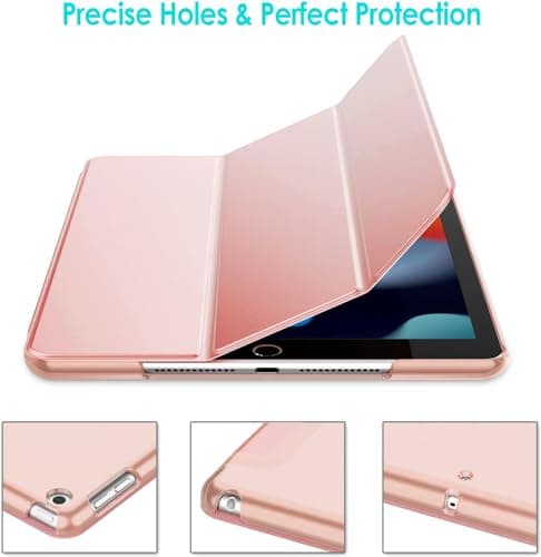 For Apple iPad 10.2 inch 9th/ 8th/ 7th Generation, Smart Magnetic Stand Case, Leather Cover with Magnetic Closure, Anti-Scratch and Lightweight Case (2021/2020/2019) (Rose Gold) — view 2