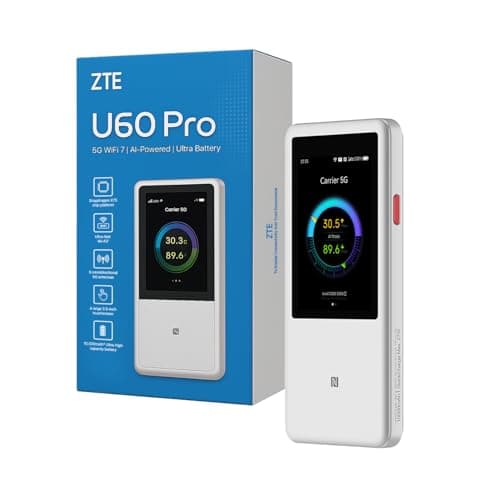 ZTE U60 PRO 5G Unlocked Mobile Wi-Fi Router – Ultra-Fast Portable Hotspot with Dual-Band 5G/4G LTE Connectivity, Supports Multiple Devices, Ideal for Travel, Remote Work & On-the-Go Internet