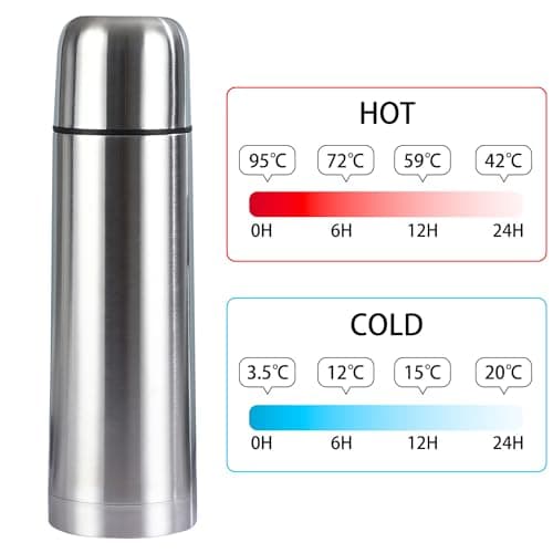 Insulated Thermal Bottle With Cup Stainless Steel Coffee Flask For Hot And Cold Drink,Vacuum Insulated Tumbler Water Bottle,Double Walled Sport Travel Mug (500ml) — view 3