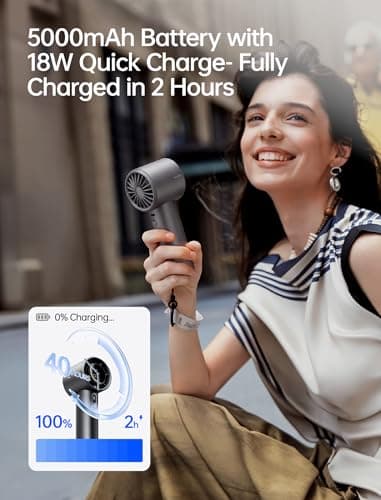JISULIFE Handheld Fan Pro1S - Next-Gen Airflow: Up to 40H Runtime — view 4
