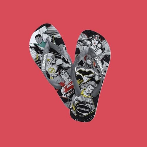 Havaianas Top Herois Dc Unisex Adults FlipFlop Gray/Black/Graphite 8.5/9 UK — view 2