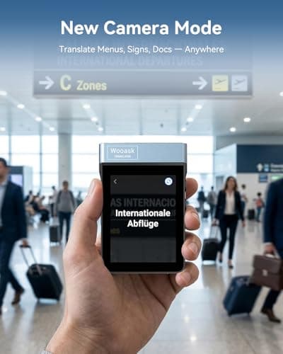 Wooask A9S AI Translator Earbuds with Screen, Offline Language Translator with Camera Photo Translation, ChatGPT-Powered, No App & No Phone Required, for Global Business Travel & Digital Nomads — view 5