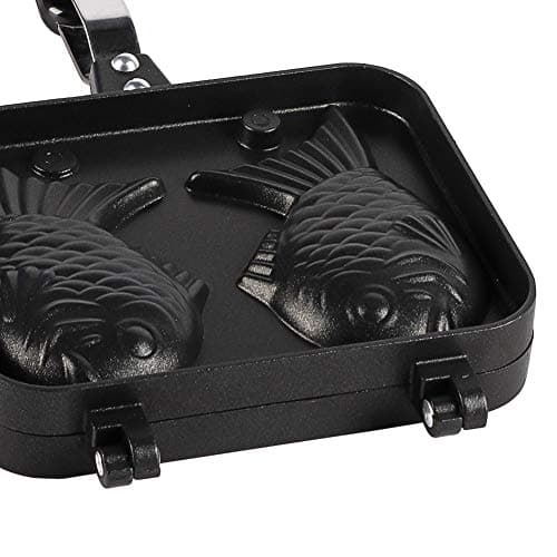 Fabater Nonstick Fish Shape Waffle Maker Pan, 2-Sided Stainless Steel Waffle Cake Maker, Commercial Grade Non Stick Bakeware for Stovetop, Mini Portable Design with Heat Resistant Handle — view 2