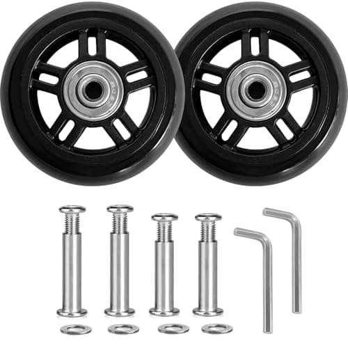 Luggage Suitcase Replacement Wheels Diameter 2 3/4 inch Wear-Resistant Mute Suitcase Luggage Replacement Wheels Rubber Swivel Caster Wheels Repair Kits 4 Wheels (70mm*18mm)