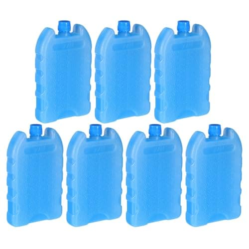 ULTECHNOVO 7pcs Reusable Cooler Ice Blocks for Portable and Camping Coolers, Pe Material Portable Ice Packs with Cap, for Boating and Road Trips to Keep Food and Drinks Cold