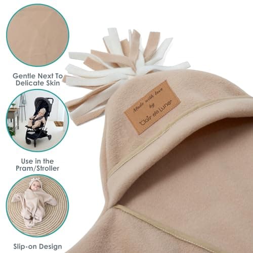 Clair de Lune Star Fleece Baby Wrap Blanket 0-6 Months (Oatmeal) — view 3