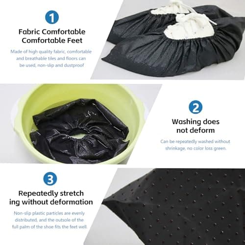 RFYTDCF 10 Pairs Shoe Covers Reusable, Non-Slip Shoe Protector Overshoes Dustproof Indoor Breathable Mesh Fabric Boot Covers for Carpet Floor Protection Household — view 4