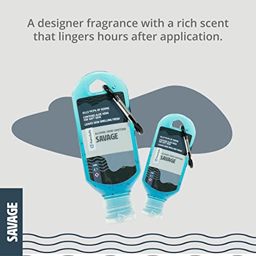 Palm Safe Savage 60ml Anti Bacterial Premium Hand Sanitiser Travel Size Refillable Clip Bottle Quick Drying Non Sticky Extra Moisturising Kills 99.9% of Viruses and Bacteria — view 4