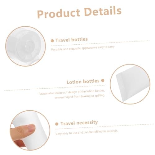 CALLARON 5pcs Travel Bottles Refillable Containers for Shampoo Body Wash Body Lotion 100ml White Pvc Pp Travel Size with Pump Moisturiser Well Organize Liquid for Business Trip Assorted style — view 2