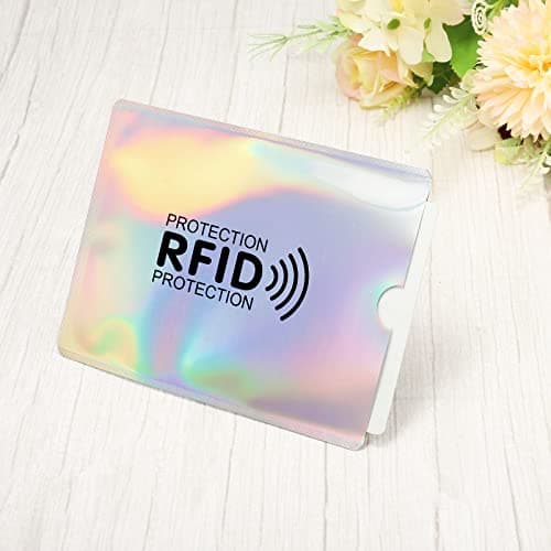 PATIKIL RFID Blocking Passport Sleeves with Pattern, 10 Pack Anti-Theft Identity Protector for NFC Wallet Travel, Laser — view 5
