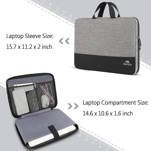 MATEIN Laptop Bag 15.6 Inch, TSA Laptop Case 15.6 Inch for Men, Grey — view 5