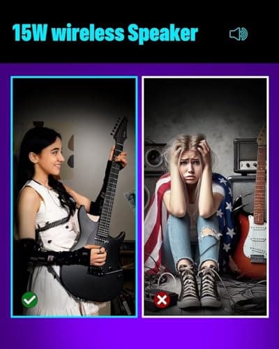 Inspire 39" Smart Electric Guitar - Carbon Fiber Body with Built-in 15W Speaker, 20 Tones & App Control, 4 Presets, Bluetooth, Gig Bag Included — view 5