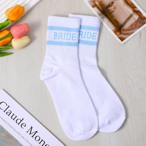 Mabor Bride Socks, Something Blue Gift for Wedding Day Bachelorette Party — view 3
