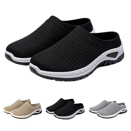 Mesh Slip On Sandals Women, Breathable Sandals Women, Backless Closed Toe Sandal, Summer Comfortable Footwear For Leisure Walks, Outdoor Errands, Weekend Trips And Everyday Casual Matching