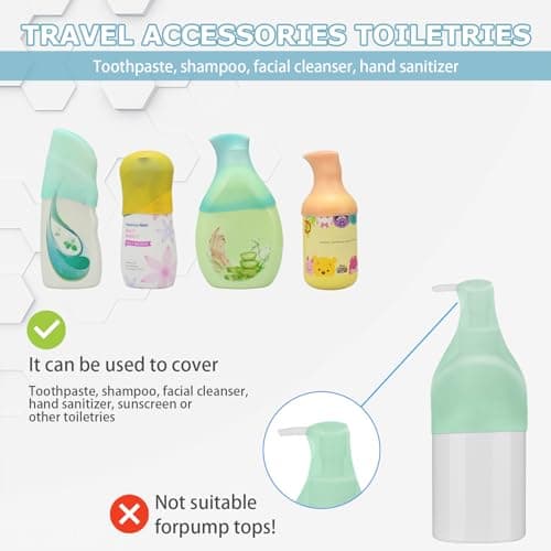 Leak Proof Sleeves for Travel Container, Toiletry Covers to Prevent Leaks in Luggage, Silicone Travel Bottles, Leak Proof Tool, Suitable for Most, 8 Pieces., 8 Count (Pack of 1), Travel — view 3