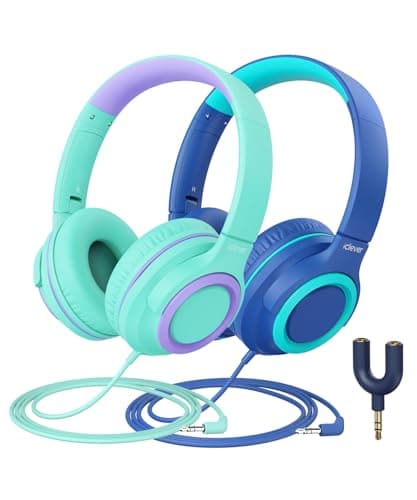 iClever HS22 Kids Headphones Wired 2 Pack with Sharing Splitter