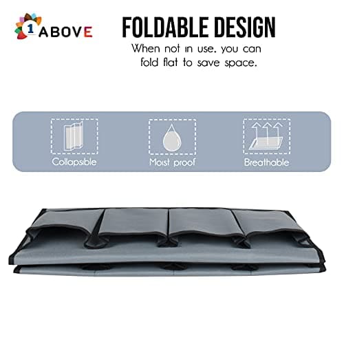 1ABOVE Hanging Shoe Rack over Door Shoe Storage Organiser Holder Tidy with Large Fabric Pockets Shoe Hanger, Grey (24 POCKET) — view 6