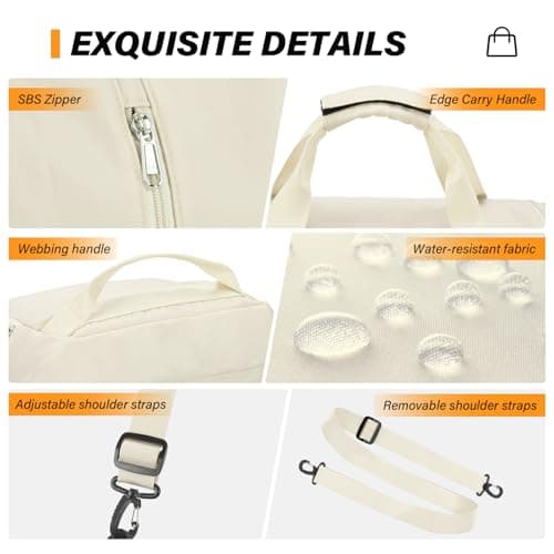 Sports Gym Bag Duffle Bag with Shoes Compartment for Womens Mens, CS COSDDI Weekend Travel Bag Overnight Bag with Wet Pocket, Luggage Bag Hospital Bag Holdall Bags with Shoulder Strap Backpack (Beige) — view 4