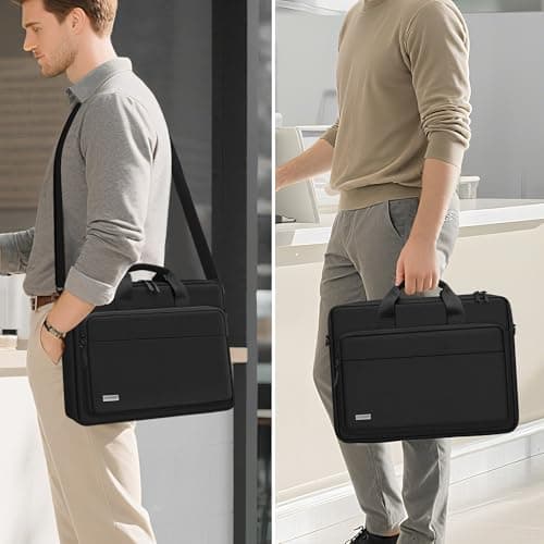 TECOOL Laptop Bag 17 17.3 Inch Business Messenger Bag with Shoulder Strap — view 2