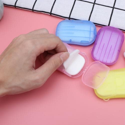 8pcs Portable Soap Sheets in Plastic Box for Office Face Wash — view 5