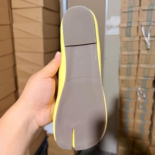 Tabi Shoes Womens Tabi Split Toe Ballet Flats Ladies Polka Dot Slip On Comfortable Soft Casual Walking Shoes Fashion Ballet Shoes for Daily Wear Beach Travel Standing All Day Yellow — view 3