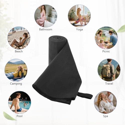 AUYAO Gym Towel Sports Fitness Towel Gym Sweat Towel with Magnet Microfiber Towel with 4 Magnets 80 x 190cm Absorbent Magnetic Bath Towels Quick-Drying Sports Towel for Camping Yoga Training Outdoor — view 6