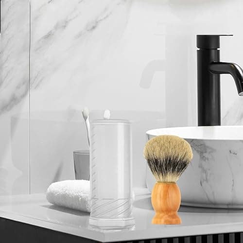 Luwecf Shaving Brush Travel Case Gift Portable with Adjustable Height Durable Storage — view 6