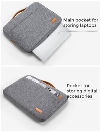 DOMISO 15.6 inch Laptop Case Sleeve Protective Cover Compatible with 16 inch MacBook Pro M4 M3 M2/Pro Max,15.6-16 inch HP Dell ASUS Lenovo Chromebook,Waterproof Computer Cases Bag with Handle,Grey — view 5
