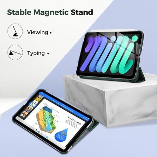 ProCase Smart Case for iPad Mini 7 (A17 Pro 2024)/ Mini 6 2021 8.3 Inch, Hard Back Cover for iPad Mini 7th/6th Generation A2995/A2996/A2993/A2567/A2568/A2569 -Mgreen — view 6