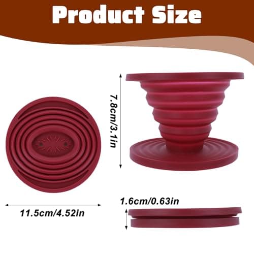 Larrel Pour Over Coffee Maker Portable Coffee Maker Foldable Reusable Pour Over Coffees Dripper Travel Camping Coffees Makers Manual Silicone Filter for Backpacking Camping Hiking Home Office — view 5