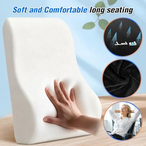 POOTACK Lumbar Support Cushion, Memory Foam Back Support Cushion — view 2