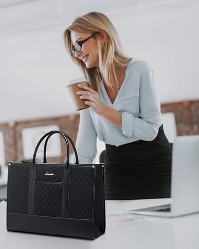 LOVEVOOK Laptop Bags for Women 15.6 Inch, Large Handbags Ladies Tote Bag — view 2
