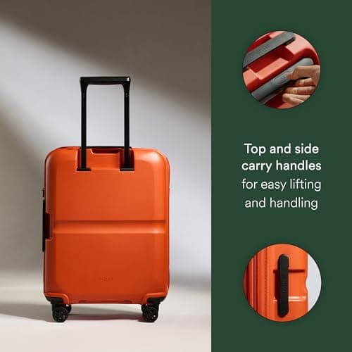 ANTLER - Single Stripe Hard Shell Cabin Suitcase, 55x40x20cm 39L, Lightweight, 4 Spinner Wheels - Adjustable Handle, Carry On Luggage Approved by easyjet, Ryanair & British Airways, TSA Lock - Ember — view 6