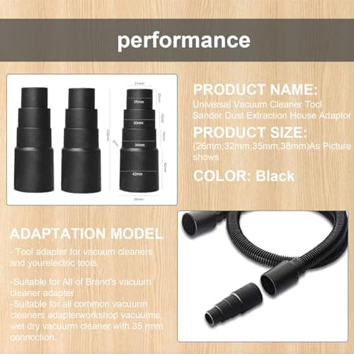 3 Pcs Universal Vacuum Adapter,Vacuum Clearner Adapter for Power Tools,Sander Dust Extraction Hose Adaptor for Makita Random Orbital Sander, Jigsaw, Circular Saw Reducer Accessories — view 6