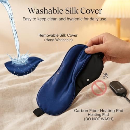 Heated Eye Mask, Electric USB Silk Eye Compress Heating Pad — view 5
