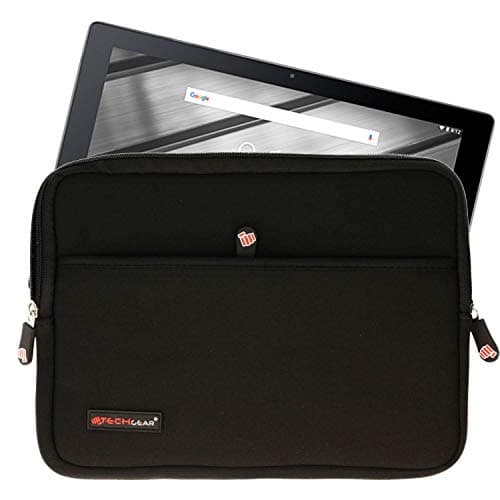 TECHGEAR [Sentinel Pro Sleeve (10)] - Slim Neoprene Zipped Protective Sleeve Case Cover with Anti-Shock Bubble Interior fIt Acer Iconia Tab 10, Iconia One 10, B3-A40, B3-A50, A3-A30, A3-A20 etc [Black]