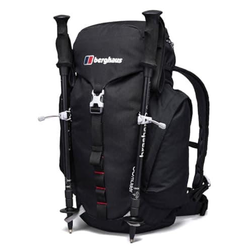 Berghaus Men's Arrow 30 Litre Rucksack | Compact, Breathable Backpack, Travel and Camping Bag | Rain Cover Hiking Packs, Black/Extrem Red, One Size — view 2