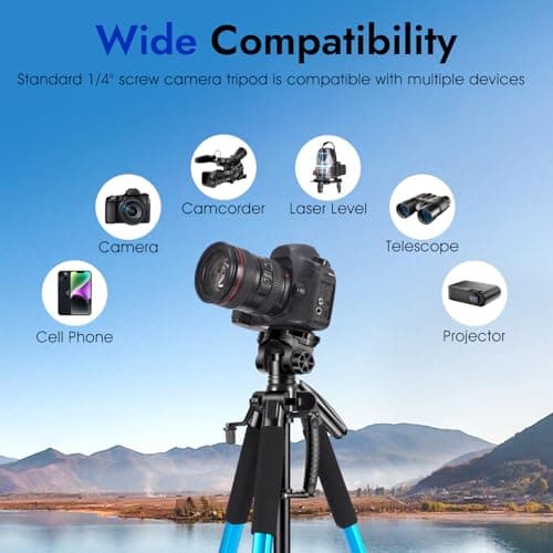 JOILCAN Camera Tripod for Canon Nikon,74" Tall Lightweight Camera Stand — view 2