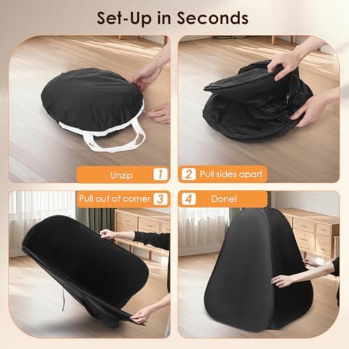 Neulriscn Sensory Tent, Pop Up Tent for Autism Kids, Calming Down Sensory Den for Autistic Children, Blackout Calm Corner for Anxiety Relief with Travel Carry Bag, Play and Relax Black Out Corner — view 4