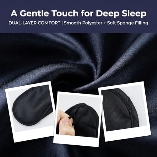 6 Pack Sleep Eye Blindfold Shade Cover, Sleeping Blindfold for Men & Women, Suitable for Lunch Break,Travel,on The Plane Usage (Black) — view 3