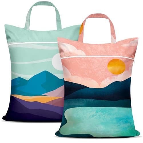 2 Pcs Large Travel Laundry Bags - Waterproof with Handle, Washable Dirty Clothes Bags for Travel, Wet & Dry Bag, Bathing Suit, Workout, Gym Clothes, Swimming Pool, College Dorm