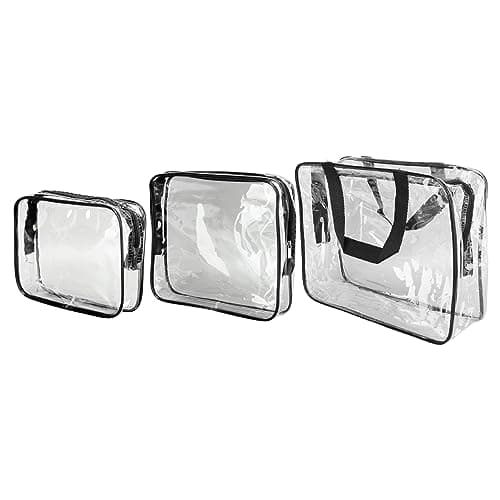 Generic Clear Portable Cosmetic Travel Bags for Efficient Organization for Fitness and Storage, Pack of 3 (Black) — view 5