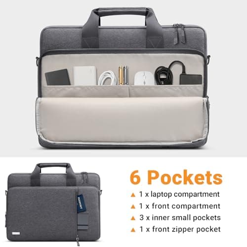 TECOOL 15.6 16 Inch Laptop Bag, 360 Protective Case Sleeve Messenger Bag — view 6