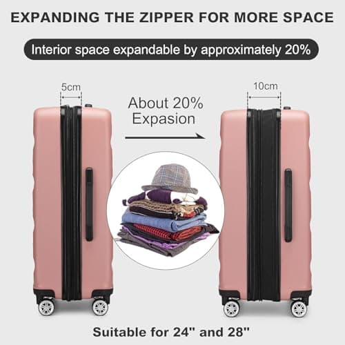 Kono 28 Inch Large Suitcase Expandable ABS+PC Hard Shell Checked Luggage — view 5