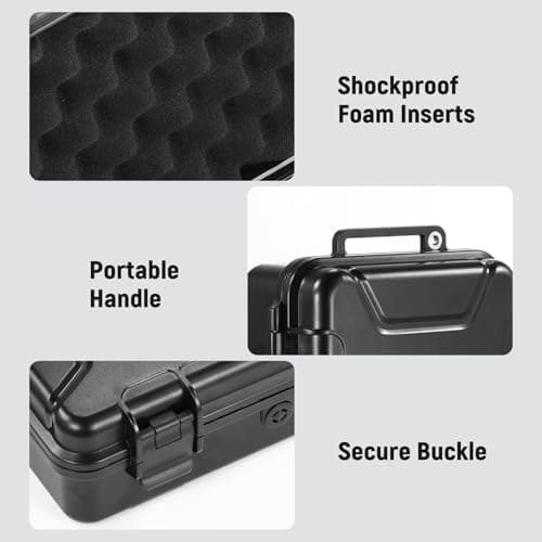 NEEWER Hard Case Compatible with DJI Osmo Action 5 Pro / 4/3 Camera, IP67 Waterproof Dustproof Shockproof Portable Travel Storage Case with Custom Foam Inserts & 12 Slots for Accessories, AC031 — view 3