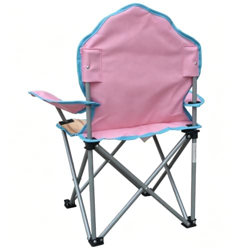 ALUNA Kids Foldable Outdoor Camping Chair Assorted Designs with Cup Holder & Security Lock for Picnic Garden Patio Beach Fishing (Blue) — view 4