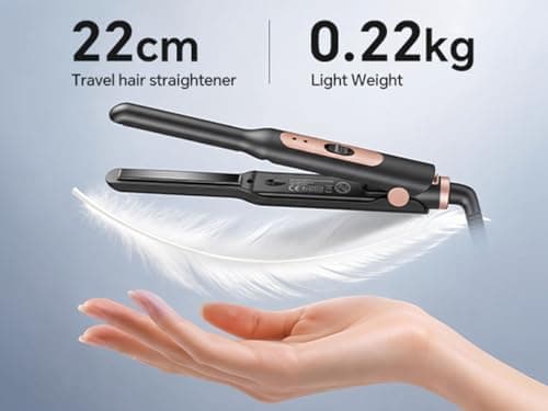 JAETON Mini Travel Hair Straightener, Small Flat Iron 2 Temp 180°C/210°C — view 4